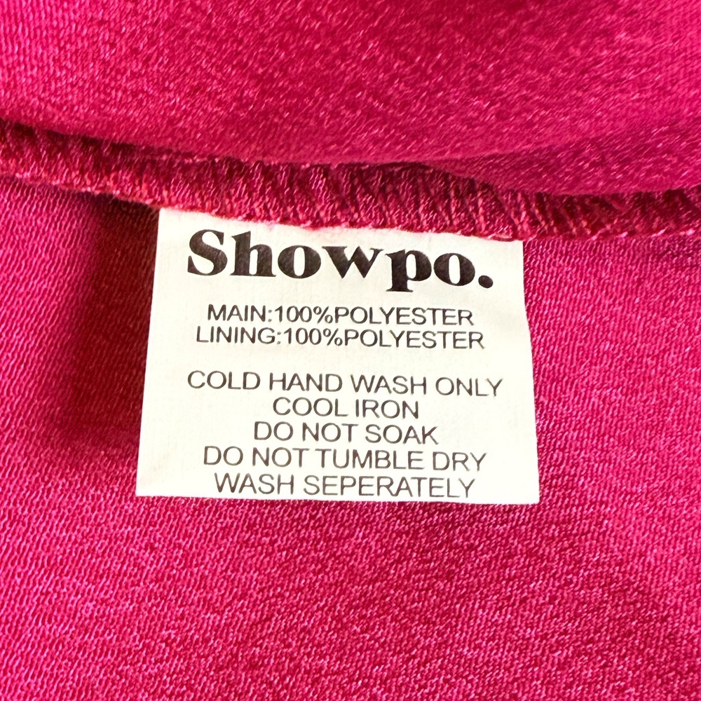 Showpo. Clabelle Vibrant Mini Dress Floral Pink/Purple Sheer Flowy Size-14 NWT - Picture 7 of 8
